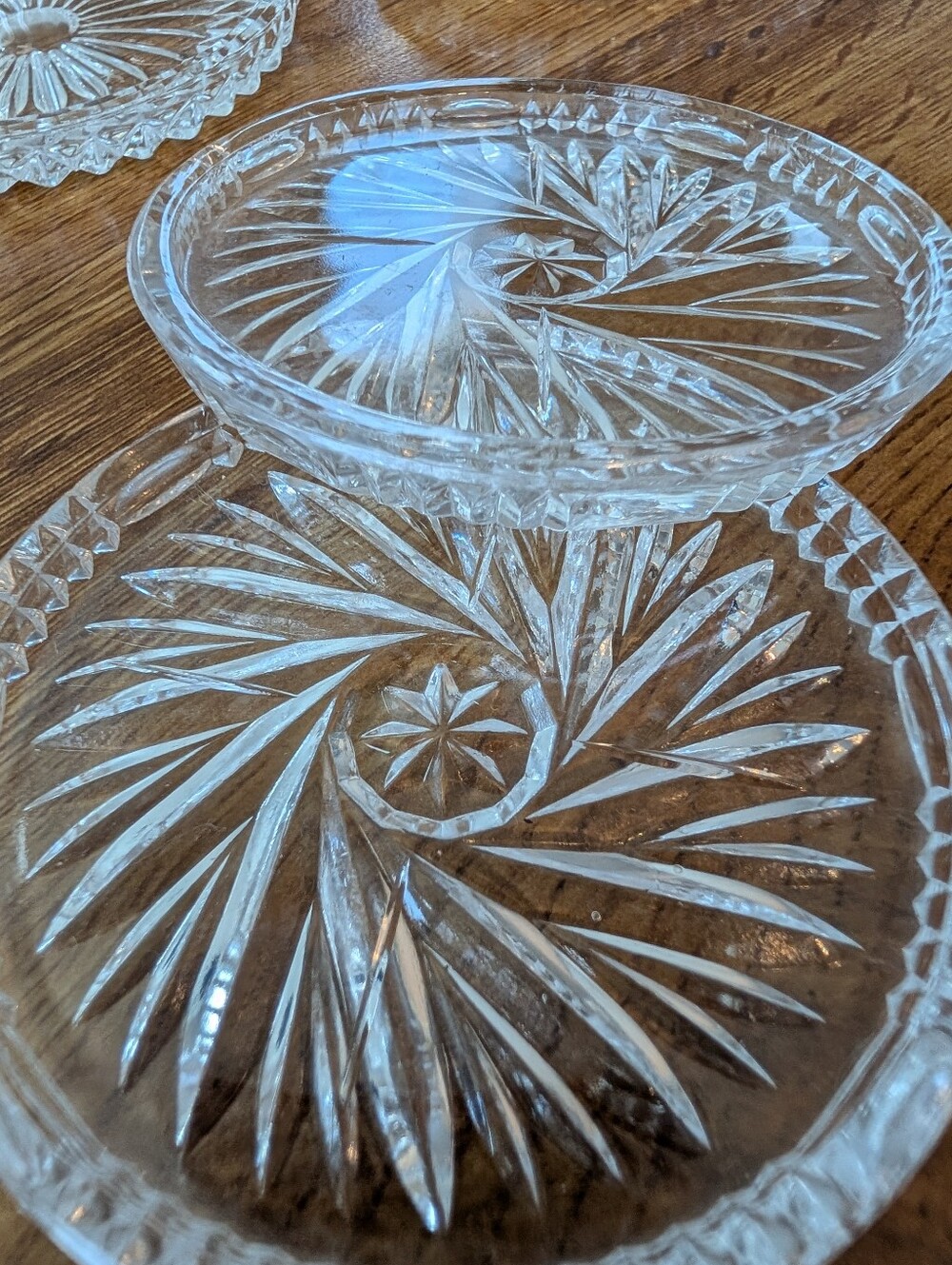 Cut Glass Coasters 8 TOTAL / 5 of One Design, 3 Another Design - Picture 6 of 12